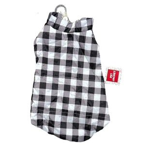 Pet Jacket Black and White Plaid | Large